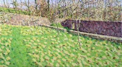Boomgaard in winterzon door William Wilkins
