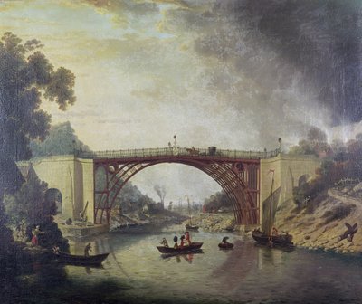 De Gietijzeren Brug bij Coalbrookdale, c.1780 door William Williams