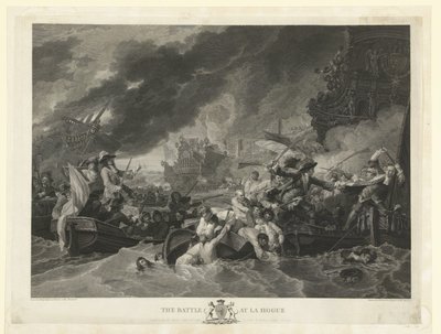 De zeeslag bij Kaap La Hogue, 1692 door William Woollett