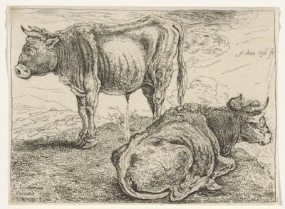 Twee ossen door William Young Ottley