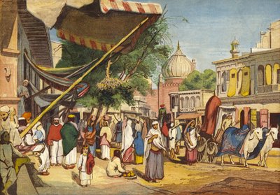 Straat achter de Jama Masjid, Delhi, India door William after Carpenter
