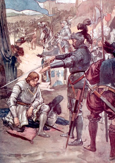 Koning Frans I en Ridder Bayard door William after Rainey
