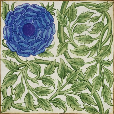 Plant met een blauwe bloem door William de Morgan