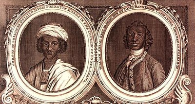 Job, zoon van Solliman Dgiallo, hogepriester van Bonda in het land van Foota, Afrika en William Ansah Sessarakoo, zoon van John Bannishee Corrantee Ohinnee, van Anamaboe door William of Bath (after) Hoare