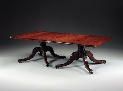 Ierse George IV tweepedestal eettafel, ca. 1825 door Williams and Gibton (attr. to) Mack