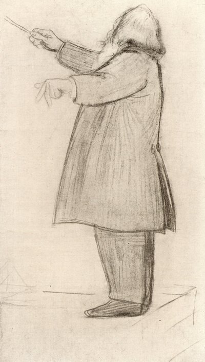 Johannes Brahms (1833-1897) Duitse componist, dirigeert door Willy von Beckerath