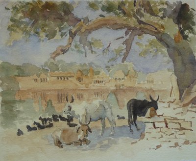 Jaisalmer - Gadi Sagar (schets) door Wilson Clive