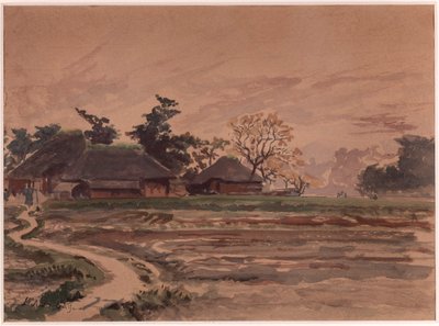 Landschap met huizen door Winckworth Allan Gay