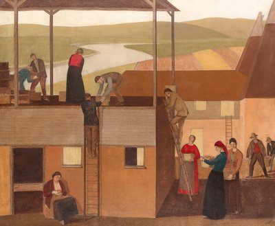 Ontwerp voor muurschildering, c.1918 door Winifred Knights