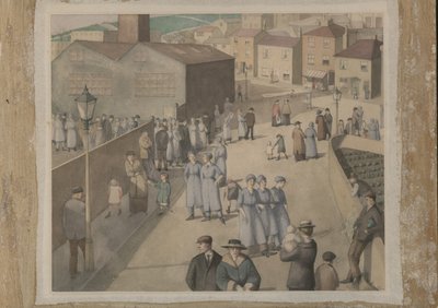 Vertrek uit de munitiefabriek door Winifred Knights
