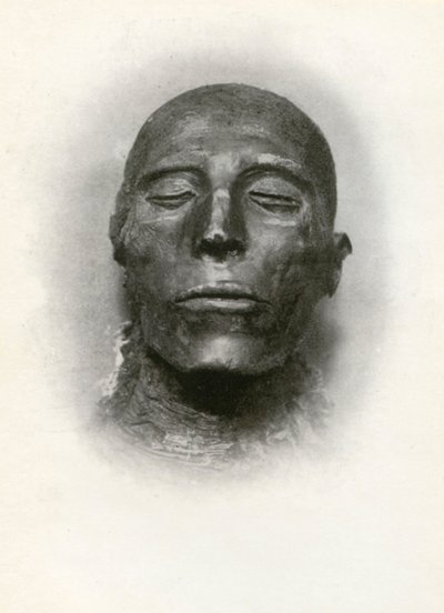 Hoofd van de mummie van Seti I, Oud-Egyptische farao van de 19e dynastie, ca. 1279 v.Chr., 1926 door Winifred Mabel Brunton