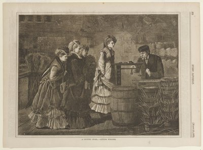 Een dorpswinkel - Wegen door Winslow Homer