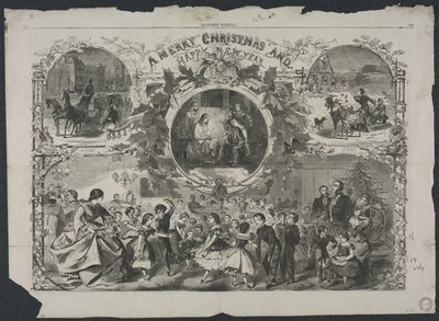 Vrolijk kerstfeest en een gelukkig nieuwjaar door Winslow Homer