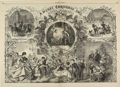 Vrolijk kerstfeest en een gelukkig nieuwjaar door Winslow Homer