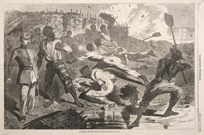Een granaat in de loopgraven van de rebellen, 1863 door Winslow Homer