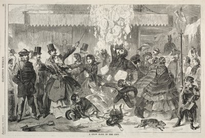 Een Sneeuwglijbaan in de Stad door Winslow Homer
