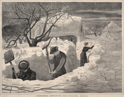 Een Winterochtend, - Sneeuwruimen, 1871 door Winslow Homer