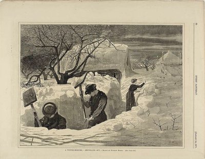 Een winterochtend sneeuwruimen door Winslow Homer