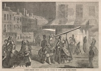 Boston Avond Straatbeeld, op de hoek van Court en Brattle Streets door Winslow Homer