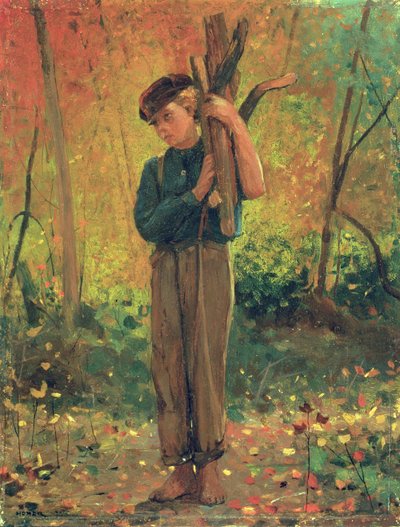 Jongen met houtblokken, 1873 door Winslow Homer