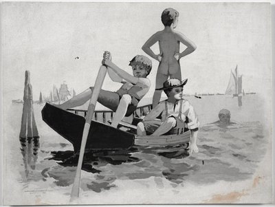 Jongens Zwemmen, Gloucester Harbor door Winslow Homer