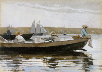 Jongens in een roeiboot door Winslow Homer