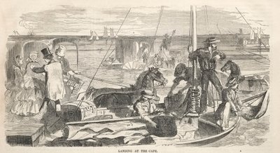 Kampbijeenkomst schetsen: Landing bij de Kaap, 1858 door Winslow Homer