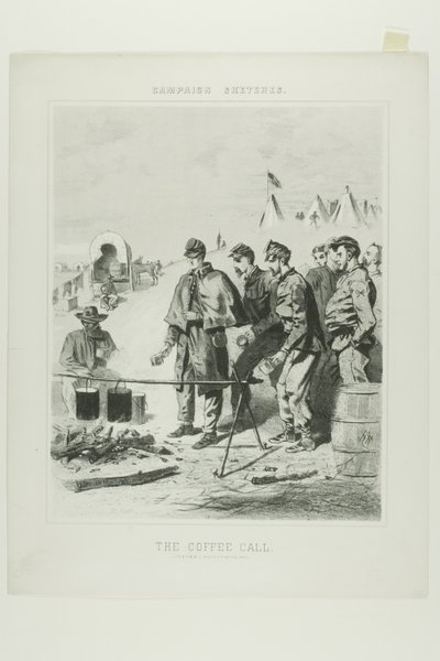 Campagne Schetsen: Koffiegesprek door Winslow Homer