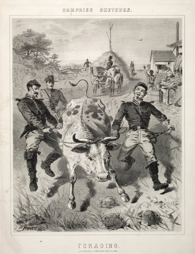 Veldtochtschetsen: voedsel zoeken door Winslow Homer