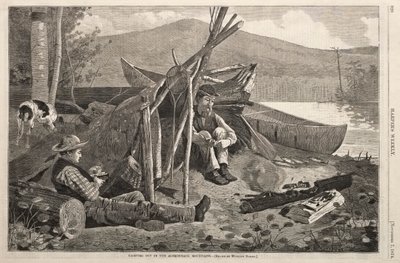 Kamperen in de Adirondack Mountains door Winslow Homer