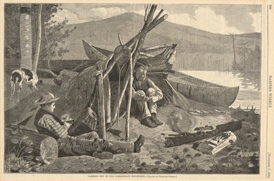 Kamperen in de Adirondack Mountains, uit Harper door Winslow Homer
