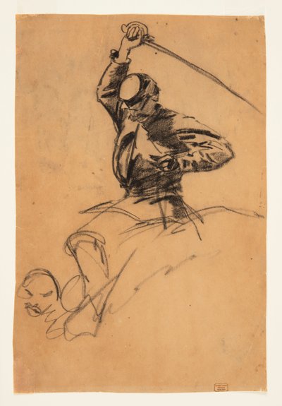 Cavaleriesoldaat met Zwaard te Paard door Winslow Homer