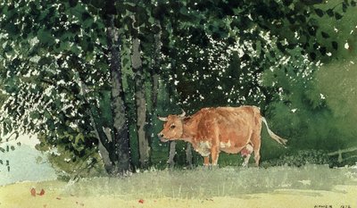 Koe in de Weide door Winslow Homer