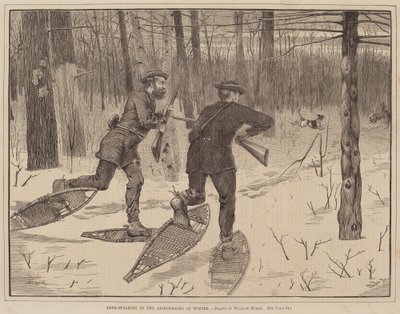 Hertenjacht in de Adirondacks in de Winter, gepubliceerd 1871 door Winslow Homer