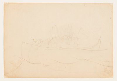 Dory gevuld met mannen door Winslow Homer