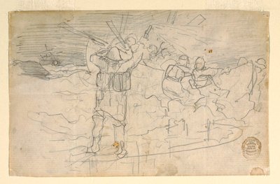 Tekening, Rood licht, waarschijnlijk 1883 door Winslow Homer