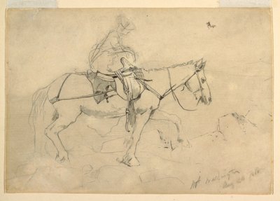 Tekening, Studie voor "ruiterpad, White Mountains", 24 augustus 1868 door Winslow Homer