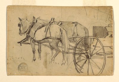 Tekening, Studie voor "De picknick excursie", 1868 door Winslow Homer