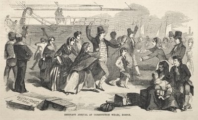 Aankomst van emigranten bij Constitution Wharf, Boston door Winslow Homer