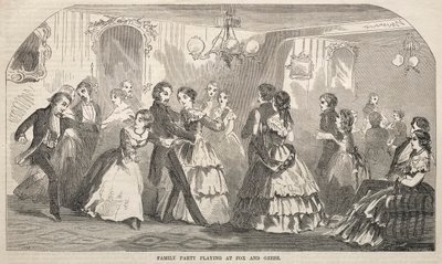 Familiefeestje speelt vos en ganzen, 1857 door Winslow Homer