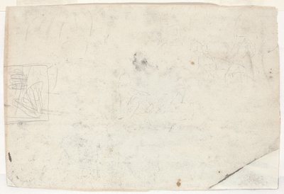 Figuur te paard en andere studies (verso) door Winslow Homer
