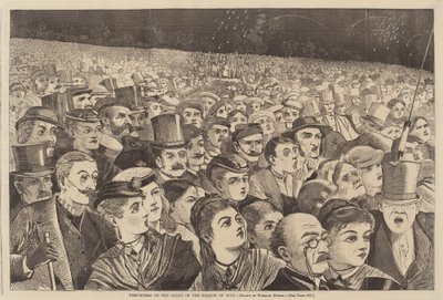 Vuurwerk op de Nacht van de Vierde Juli door Winslow Homer