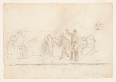 Eerste schets voor "Het wrak" door Winslow Homer