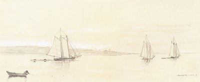 Vissersvloot in Gloucester door Winslow Homer
