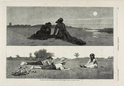 Flirten aan zee en in de wei door Winslow Homer