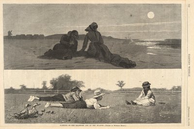 Flirten aan de kust en op de weide, uit Harper door Winslow Homer