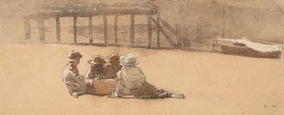 Vier Jongens op een Strand, 1873 door Winslow Homer