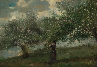 Meisje dat Appelbloesems Plukt door Winslow Homer
