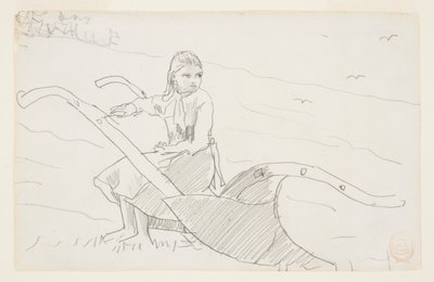 Meisje Zittend op een Ploeg door Winslow Homer
