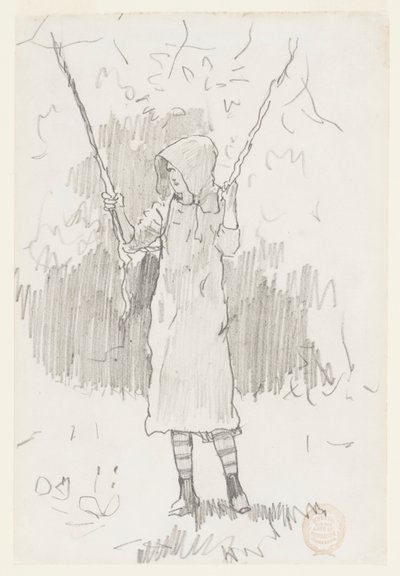 Meisje op een schommel door Winslow Homer